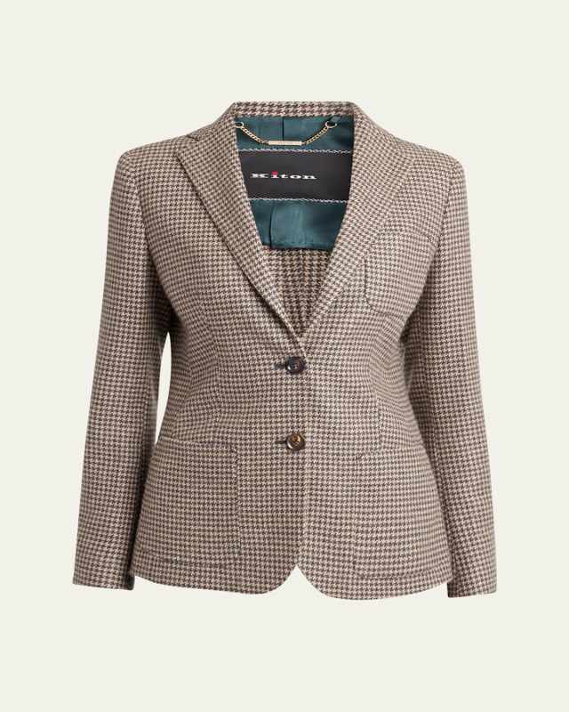 Houndstooth Cashmere Blazer